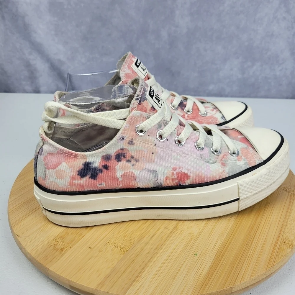 Womens Sz 8.5 Pink & White Converse‎ CTAS Lift Ox Platform Sneakers